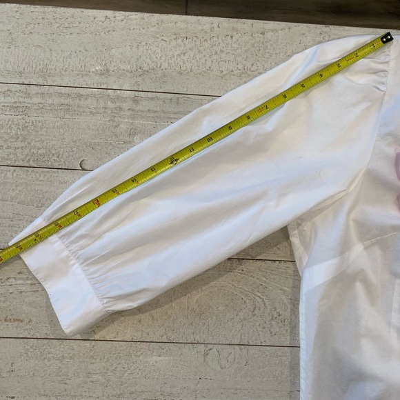 Talbots white cotton popover blouse floral embroidery appliqué coastal beach XL - Picture 8 of 11